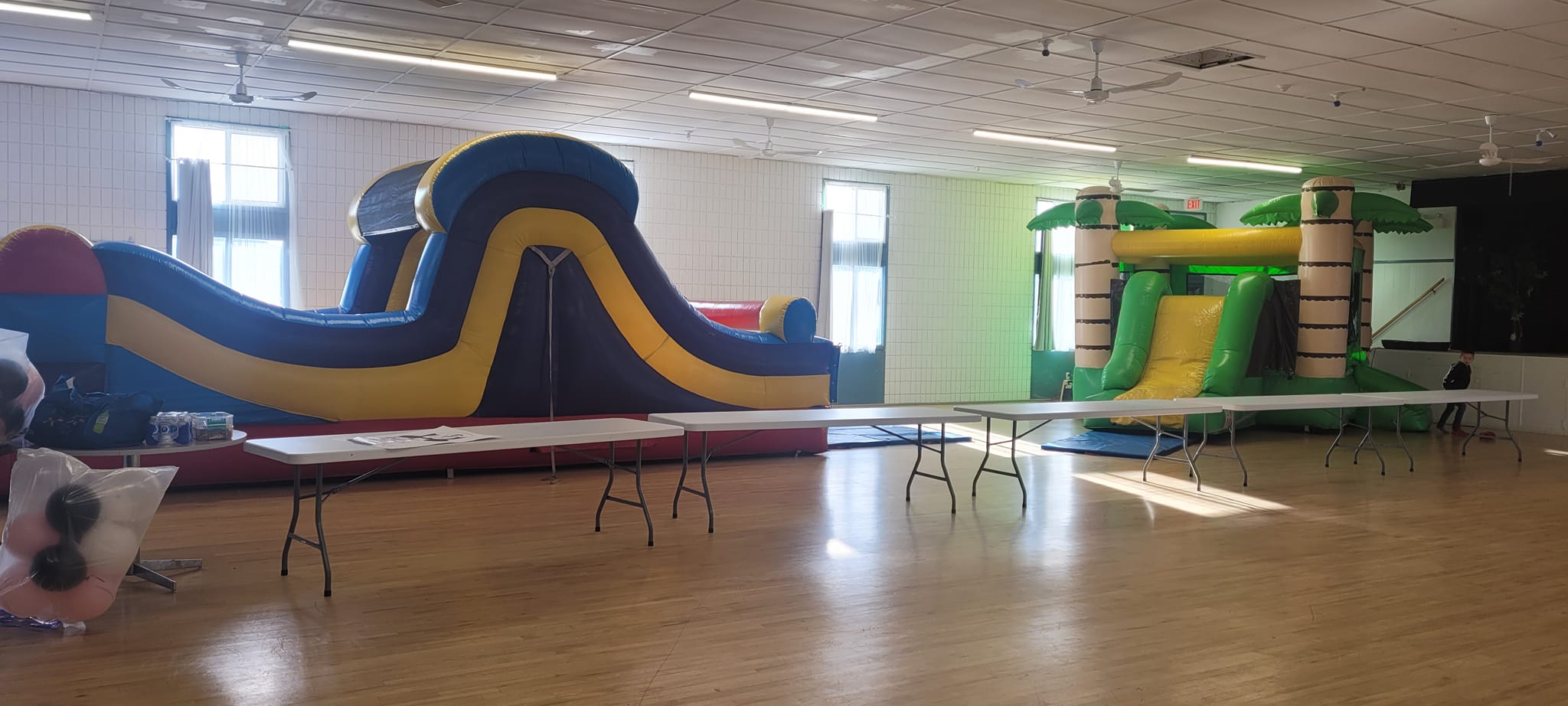 Heffley Creek bouncy slide in the hall